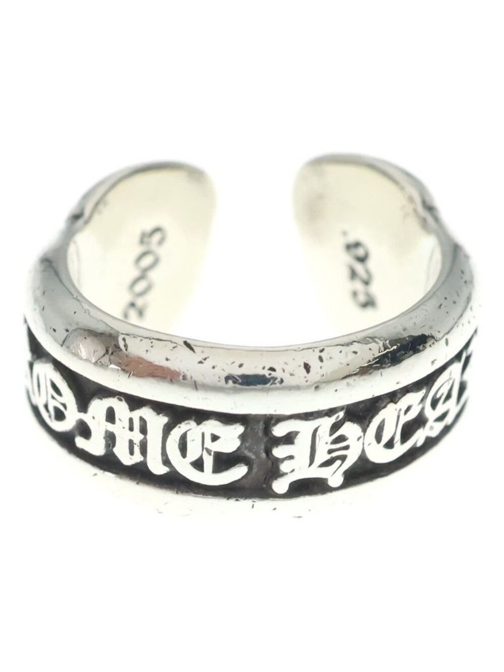 Chrome Hearts SM Scroll Label Small Ring Silver